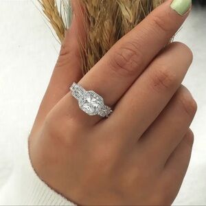 Silver plated square ring